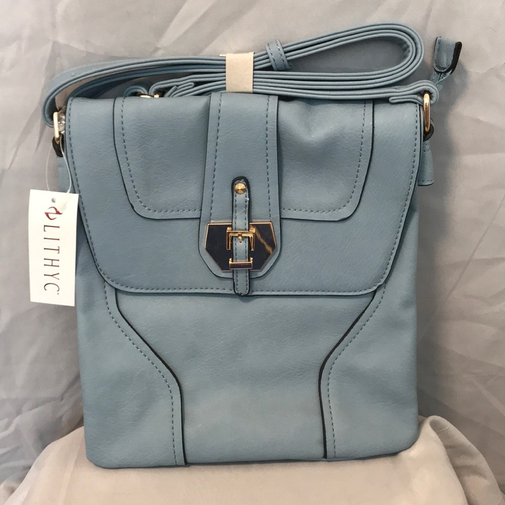 NWT Vegan cross-body bag in pale blue